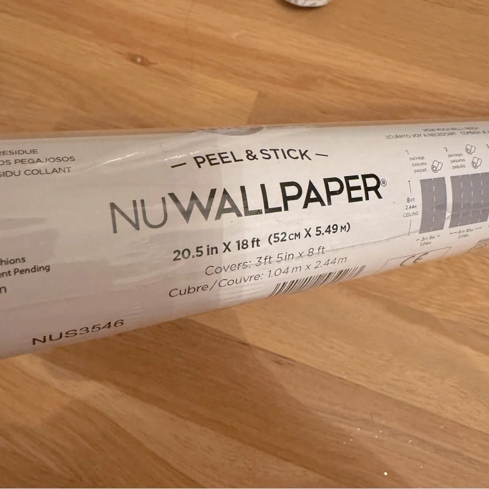 1 Roll NuWallpaper Yellow Wethersfield Peel and Stick Wallpaper